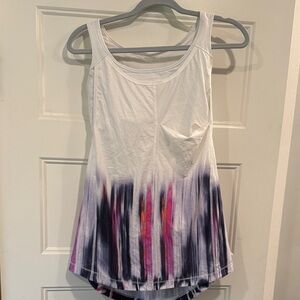 lululemon athletica White and Multicolor Tank Top Built in Bra